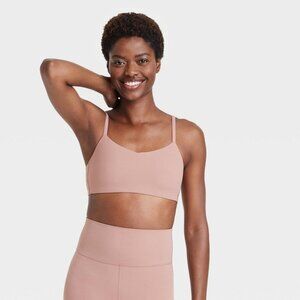 All in Motion Women's Light Support Everyday Soft Strappy Bra Clay Pink Size S